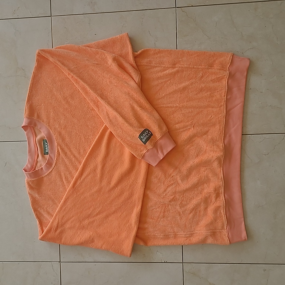 COPY - Daily Drills Oversized Terry Crew, New, XS/S, Orange
